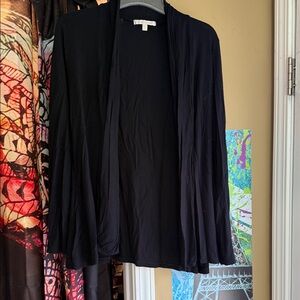 Women's Black Open Front thin Cardigan L